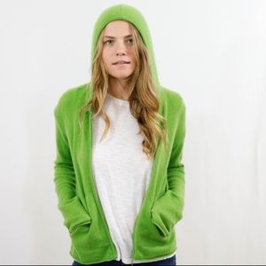 Vince 100% cashmere Hooded Orange zipper sweater